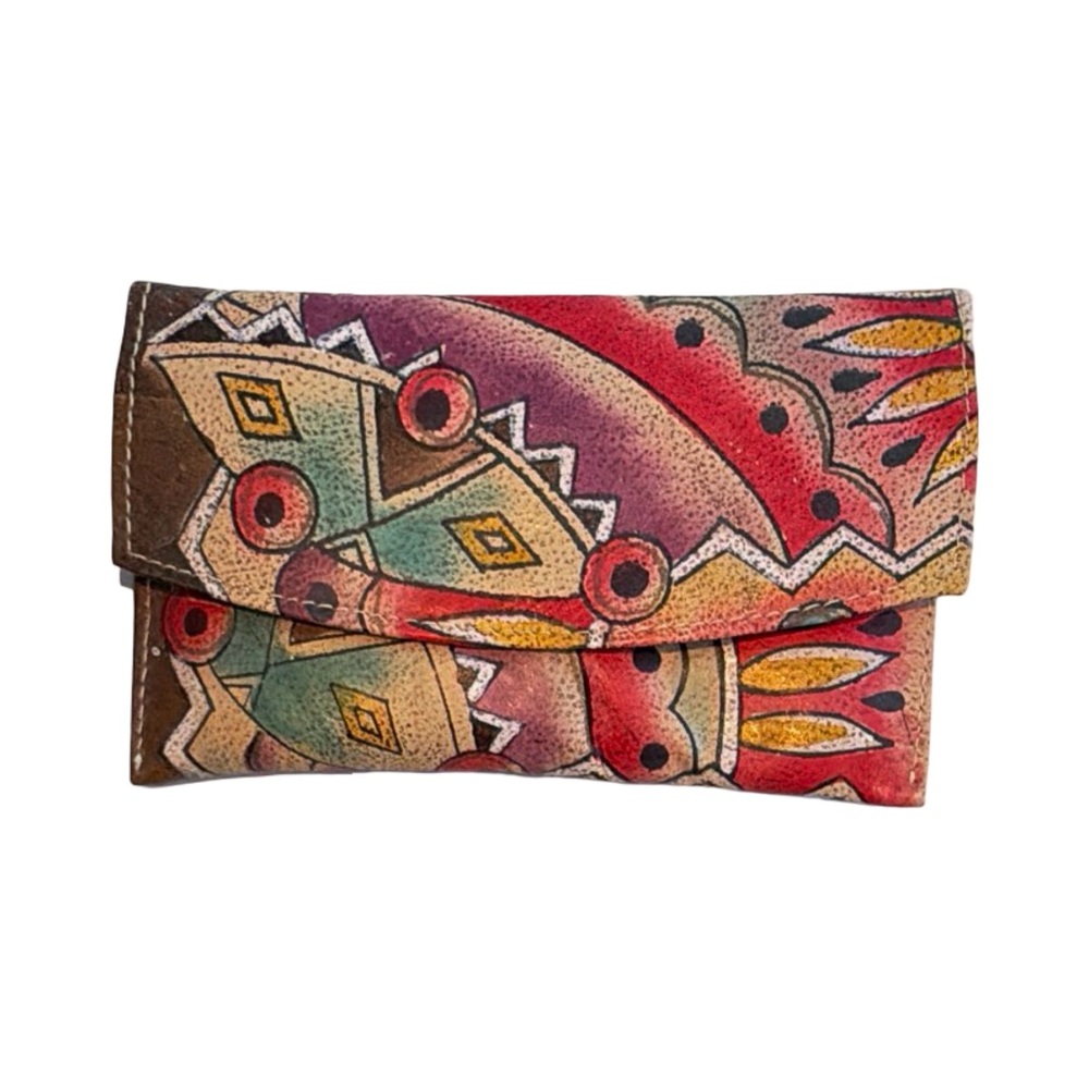Emily Ann Boca Raton | NWT | Hand Painted Leather 3-in-1 Clutch Wallet Set
